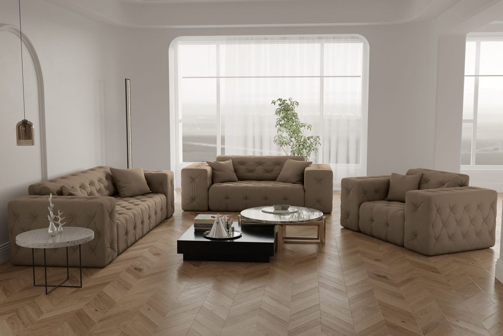 Kaiser Möbel Sofagarnitur, Couchgarnitur CLOUD Couch 3+2+1 stilvol Viele Farben Rabbit