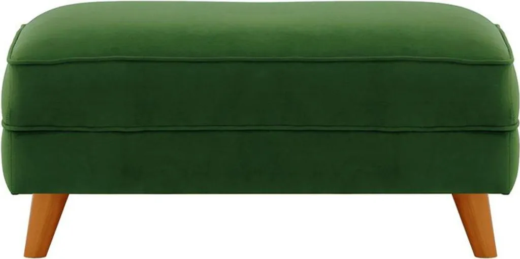 Pouf rond en velours Magnus - Repose-pieds design pour salon moderne