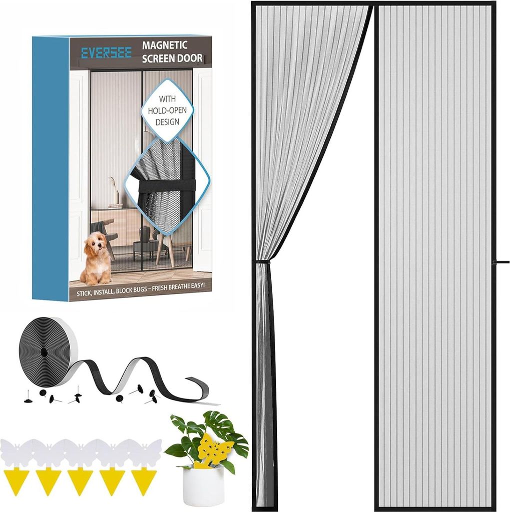 Magnet Fliegengitter Tür Ohne Bohren Insektenschutz 90 x 200 cm