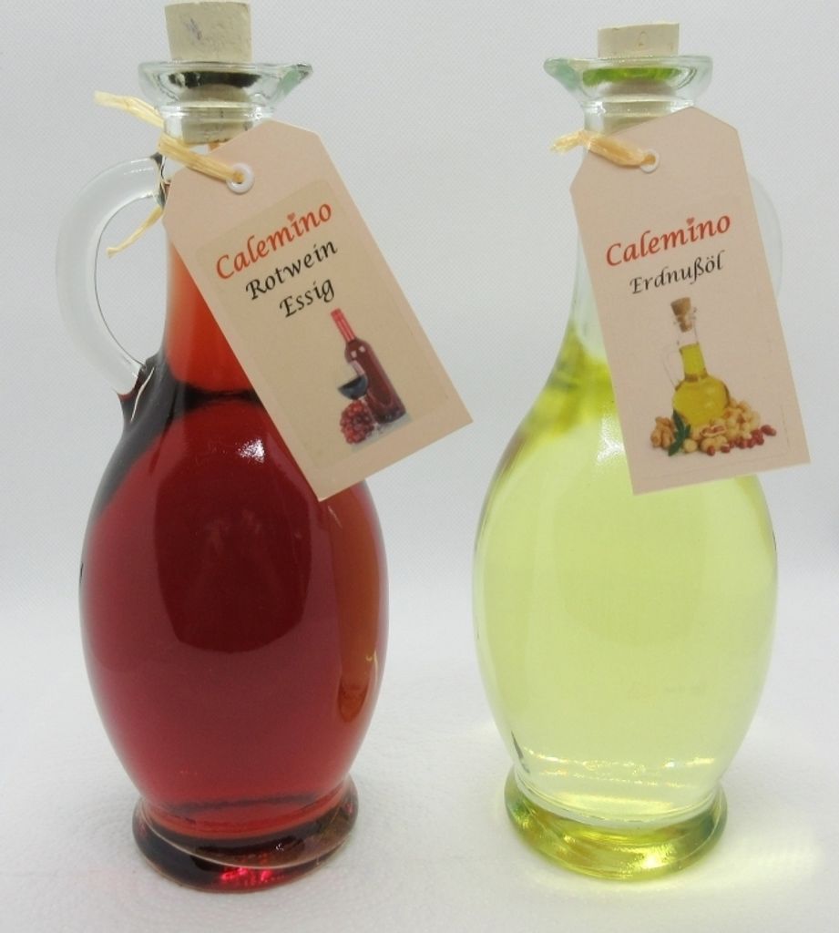 Essig und Öl Set mit Rotwein-Essig und Erdnußöl 2 x 500ml