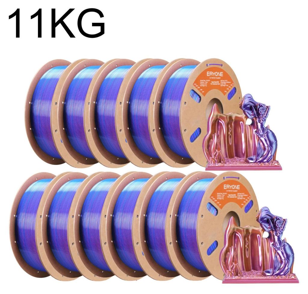 Hyper Speed Silk PLA - 3D-Drucker Filament - Vierfarbig - Coextrudiert - Seidenglänzende Oberfläche - Electrical Night 11k