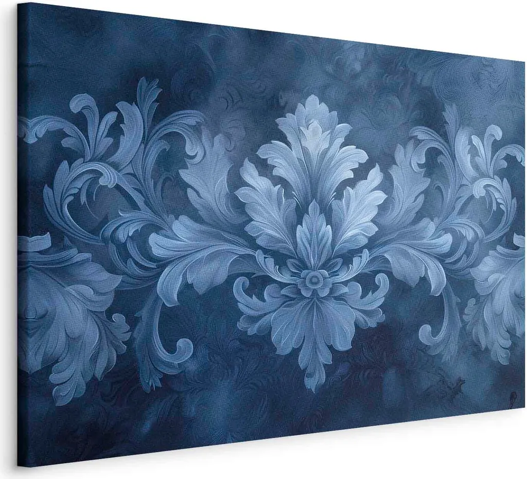 Quadro su Tela Blu Scuro 90x60 cm - Decorazione Ornamento Moderno