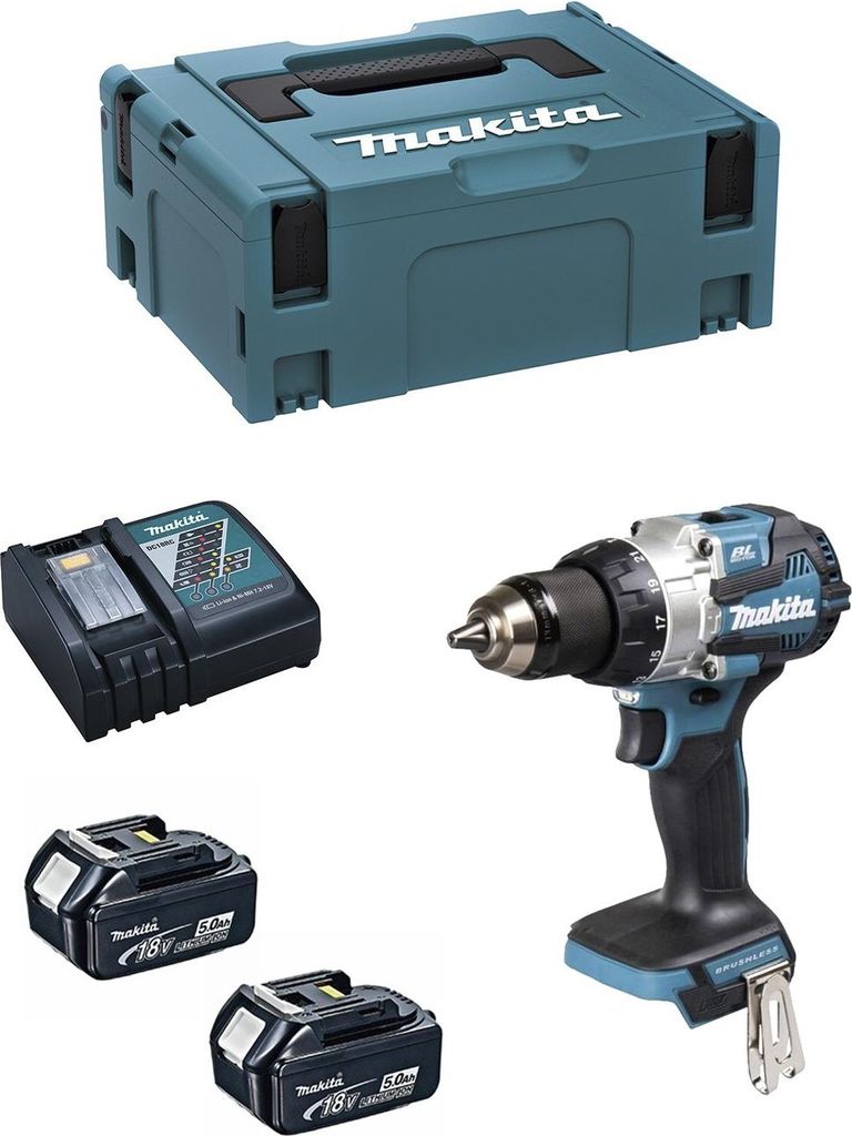Bohrschrauber MAKITA DDF489RTJ (2 x 5,0Ah + DC18RC + MAKPAC Produktbild 