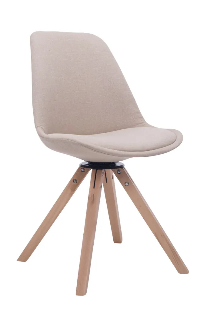 Sedia Girevole Troyes CLP: Comoda, Elegante, in Tessuto Crema