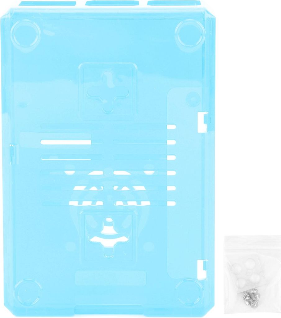 Schutzhülle aus mattiertem ABS-Kunststoff für Raspberry Pi 3B 3B+ E-Style mit Schrauben (Blau)