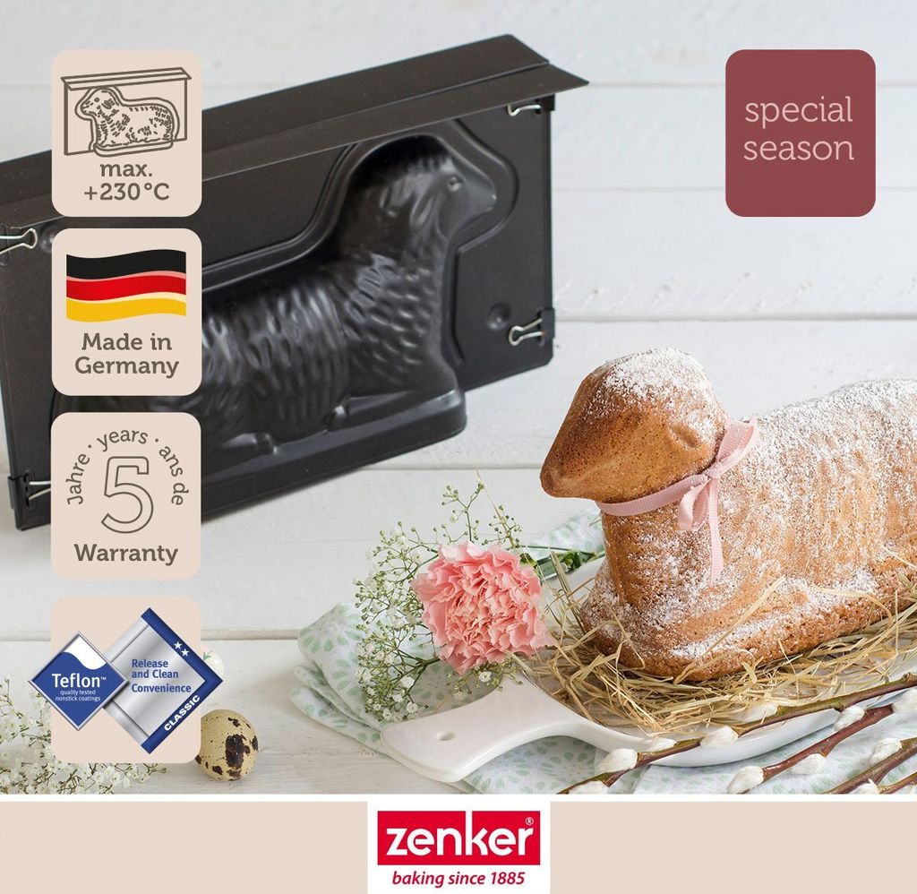 Zenker Backform "Lamm" 1 l Volumen, antihaft-beschichtet Produktbild 2