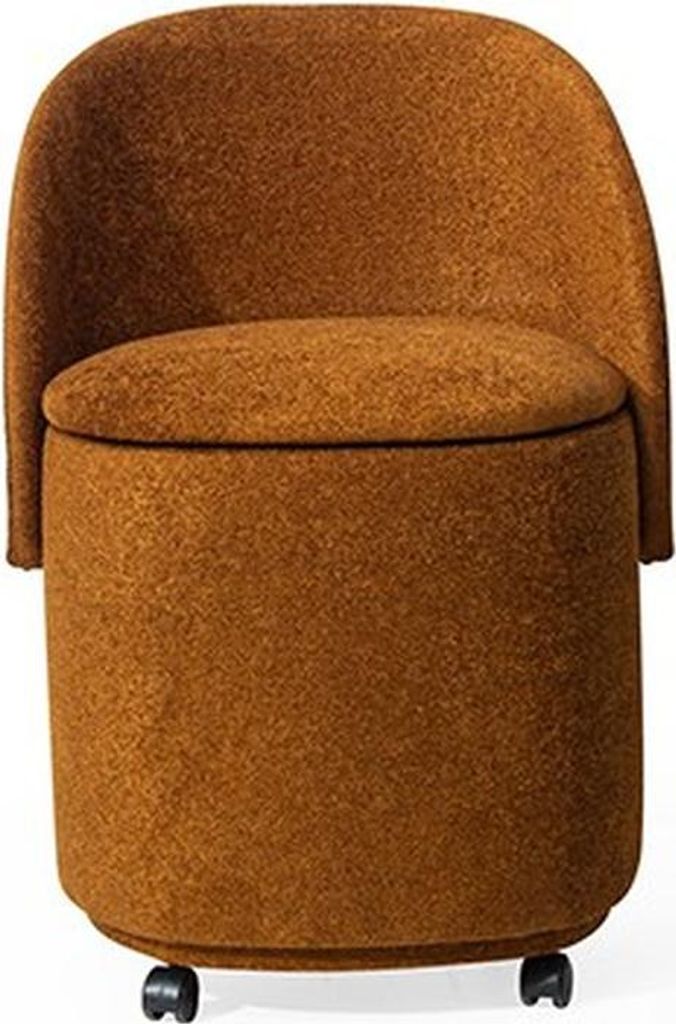 Designer Oranger Polsterstuhl Hocker-Stuhl Mit Stauraum Esszimmer Möbel
