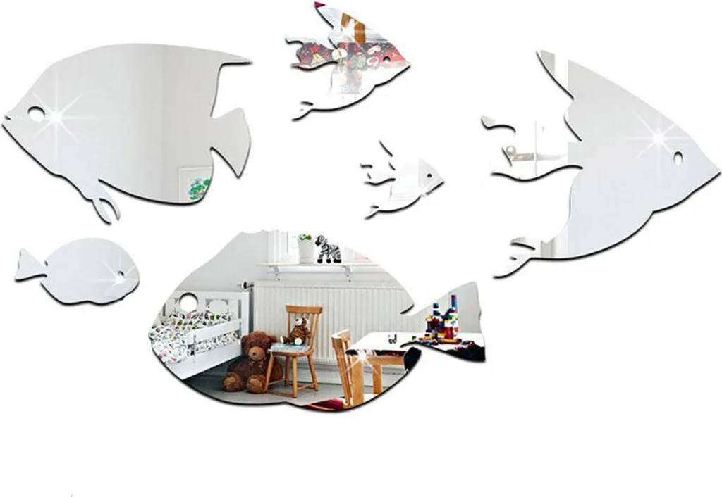 Habiller un mur vide avec le sticker école de poissons style moderne