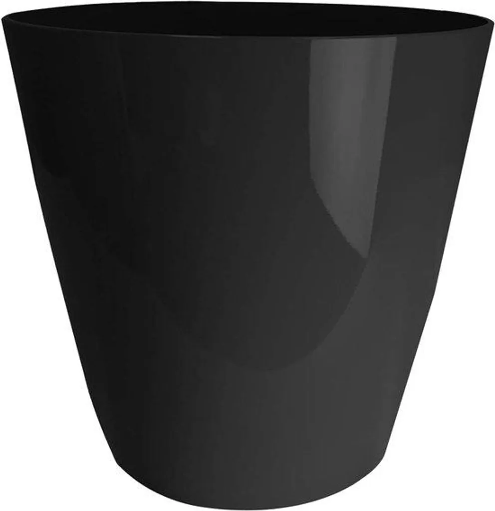Cache-pot rond design noir onyx 26 cm en résine durable et élégante