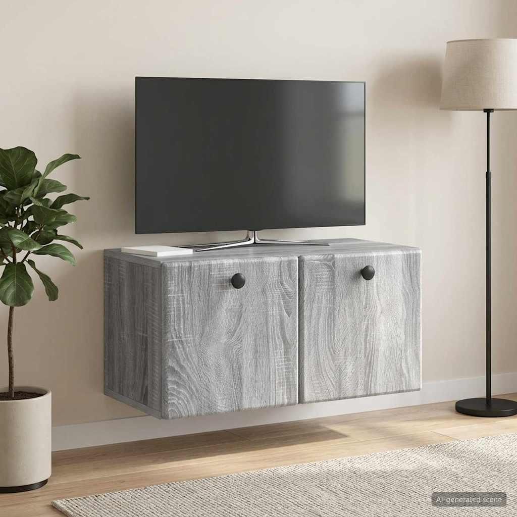 Maison Exclusive - Wandmontierter TV-Schrank 59,5 x 31 x 30 cm Grau Sonoma