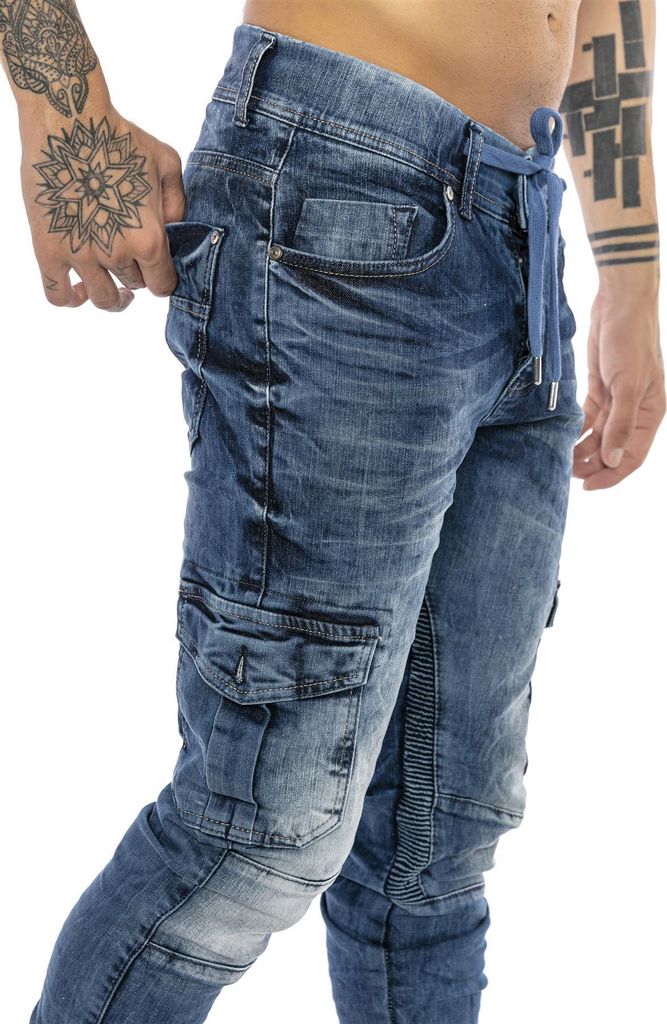 Red Bridge Herren Jogger Denim Jeanshose Cargo Hose Narrow Produktbild 6