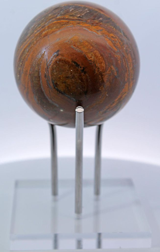 Tigerauge Edelsteinkugel Rohstein Handgeschnitzt Plexiglasständer