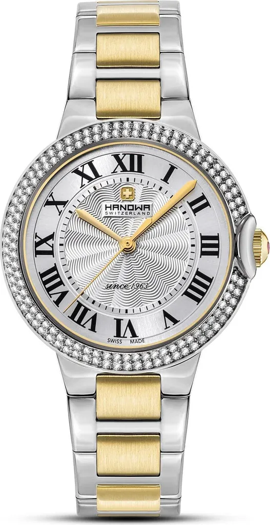 Montre femme Hanowa Ascona scintillante acier argenté luxe HAWLG0003361