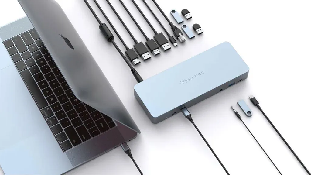 Hub USB-C multiport HyperDrive 14-en-1 Argent pour double écran 4K