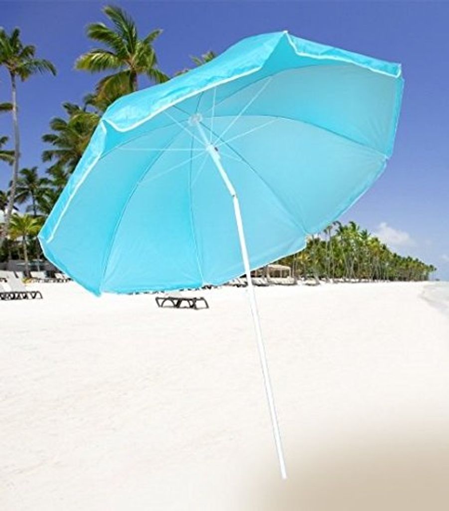 Sonnenschirm 100% POLYESTER Strandschirm Schirm mit Knickgelenk Rund Ø 160cm 