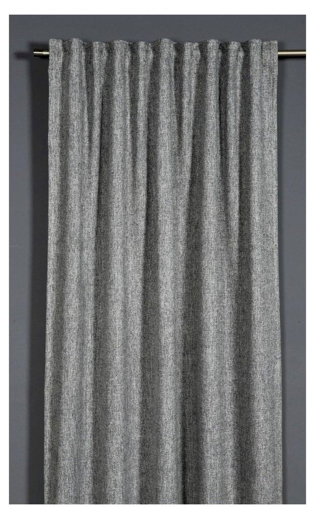 Fertiggardine mit Gardinenband, Dimout Polarfleece, Anthrazit, 130 x 245 cm