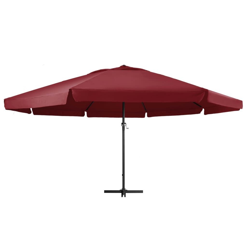 vidaXL Parasol avec mât en aluminium 600 cm rouge bordeaux Image du produit 