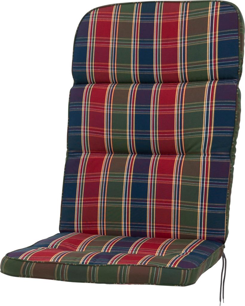 Auflage Hochlehner Kreta 8699 rot-blau-grün kariert Produktbild 