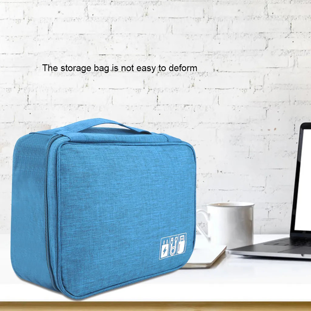 Borsa Organizer Cavi Blu: Custodia Portatile per Power Bank e USB
