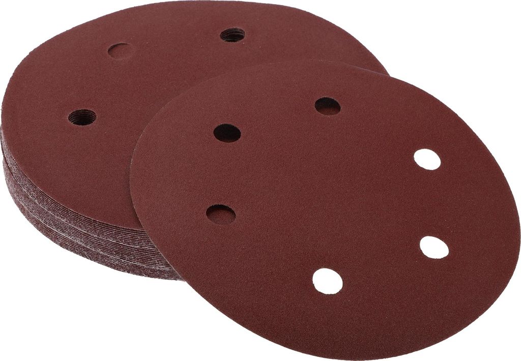 Schleifscheiben, 9 Zoll 6-Loch 120 Körnung Automobilreparatur Rundes Klett- und Schleifpapier Weiß Rot, 30 Stück