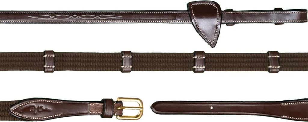 Rênes de Concours Dyon D Collection 5/8 Réglables en Cuir Marron Cob