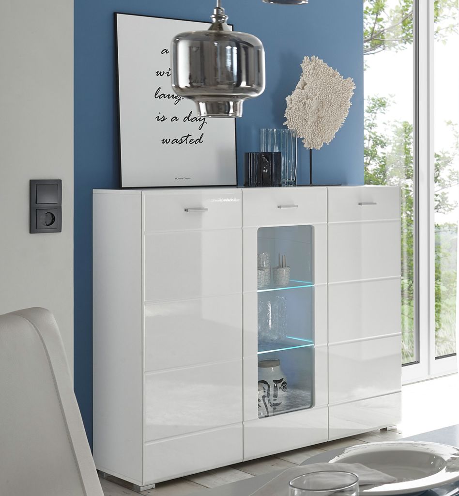 Highboard Beistellschrank Anrichte Standschrank Kommode Schrank "Ella I"