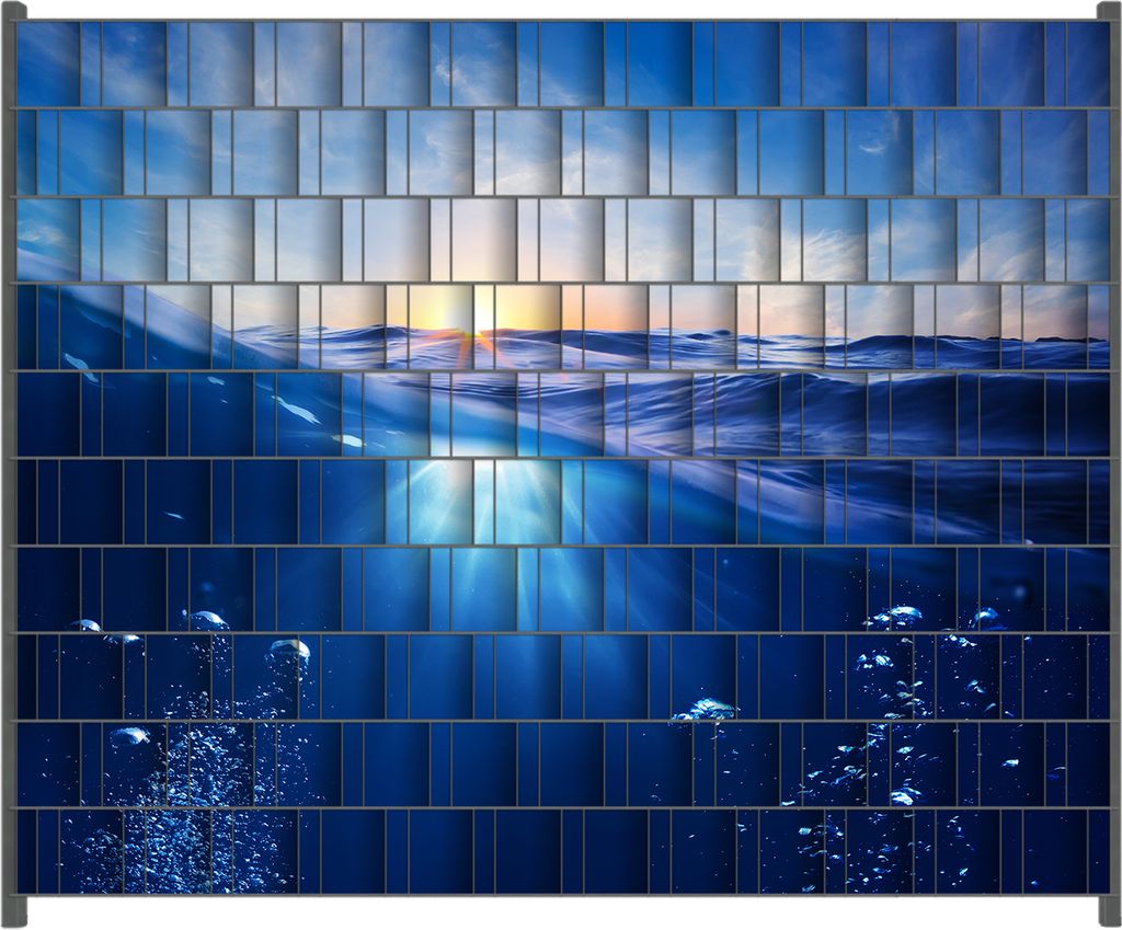 Wallario Zaunsichtschutz mit Motiv Wellen im Meer bei Sonnenuntergang für Ein- und Doppelstabmatten Zäune in der Größe 250 x 200 cm