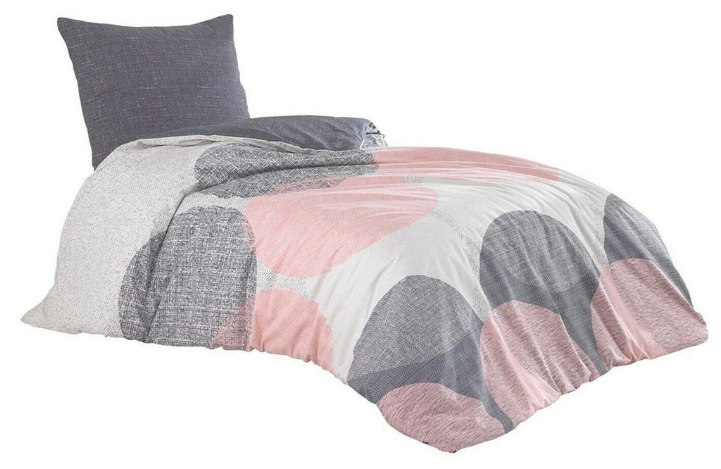 Bettwäsche 135x200 + 80x80 Baumwolle Renforce anthrazit Produktbild 