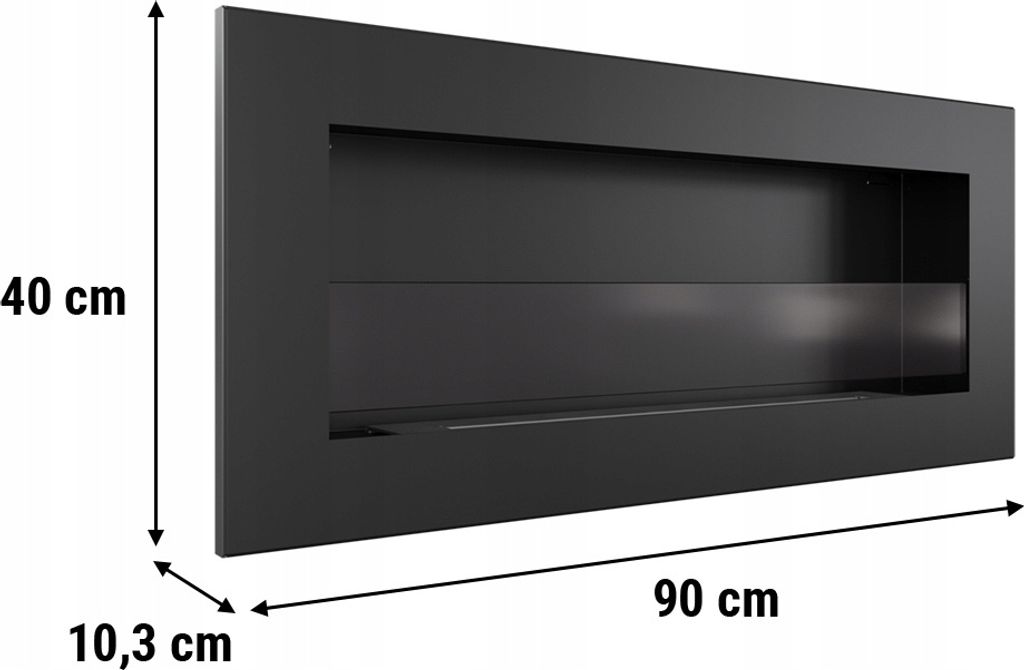 Wandkamin Bioethanol DELTA2 SLIM mit Verglasung set Produktbild 8