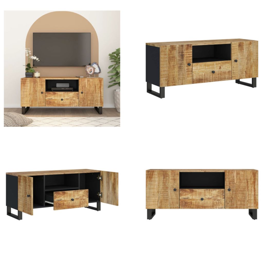 vidaXL TV Schrank 105x33,5x46 cm Massivholz Mango & Holzwerkstoff - TV-Schrank - TV-Schränke - TV-Möbel - TV-Ständer