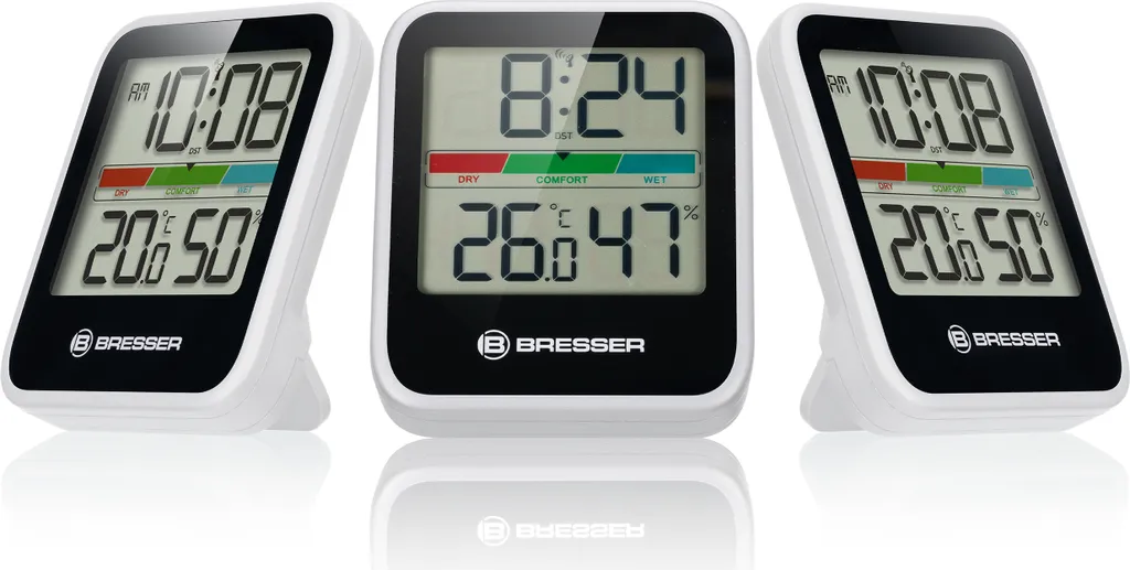 Pack de 3 Thermo-Hygromètres Climate Monitor DCF avec Signal Radio