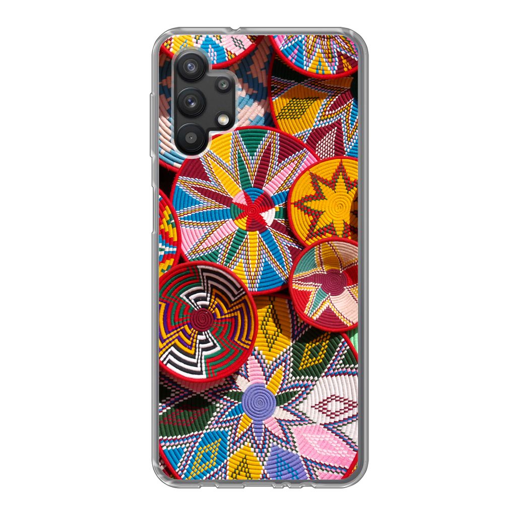 MuchoWow Handyhülle Schutzhülle Hülle für Samsung Galaxy A32 5G Kreis - Muster - Farben Silikon Softcase Handy Hülle - Softcase