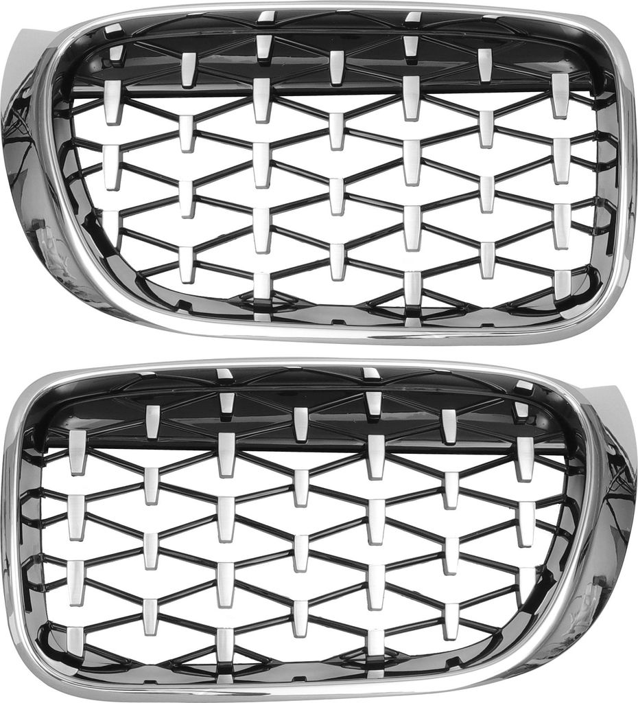 Frontstoßstangen-Kühlergrill für BMW X3 F25 2014-2017 links und rechts, 1 Paar, silberfarben