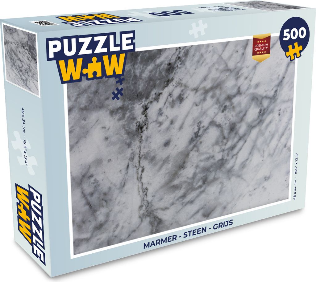 MuchoWow Puzzle 500 Teile Marmor - Stein - Grau - 500 Teile - Kinder - Selberbauen - Puzzlespiele