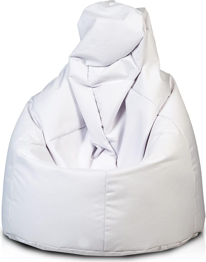 Ecopuf - Sitzsack Bean Bag Gamingsessel 90 x 130 cm, Active Weiß Nc3