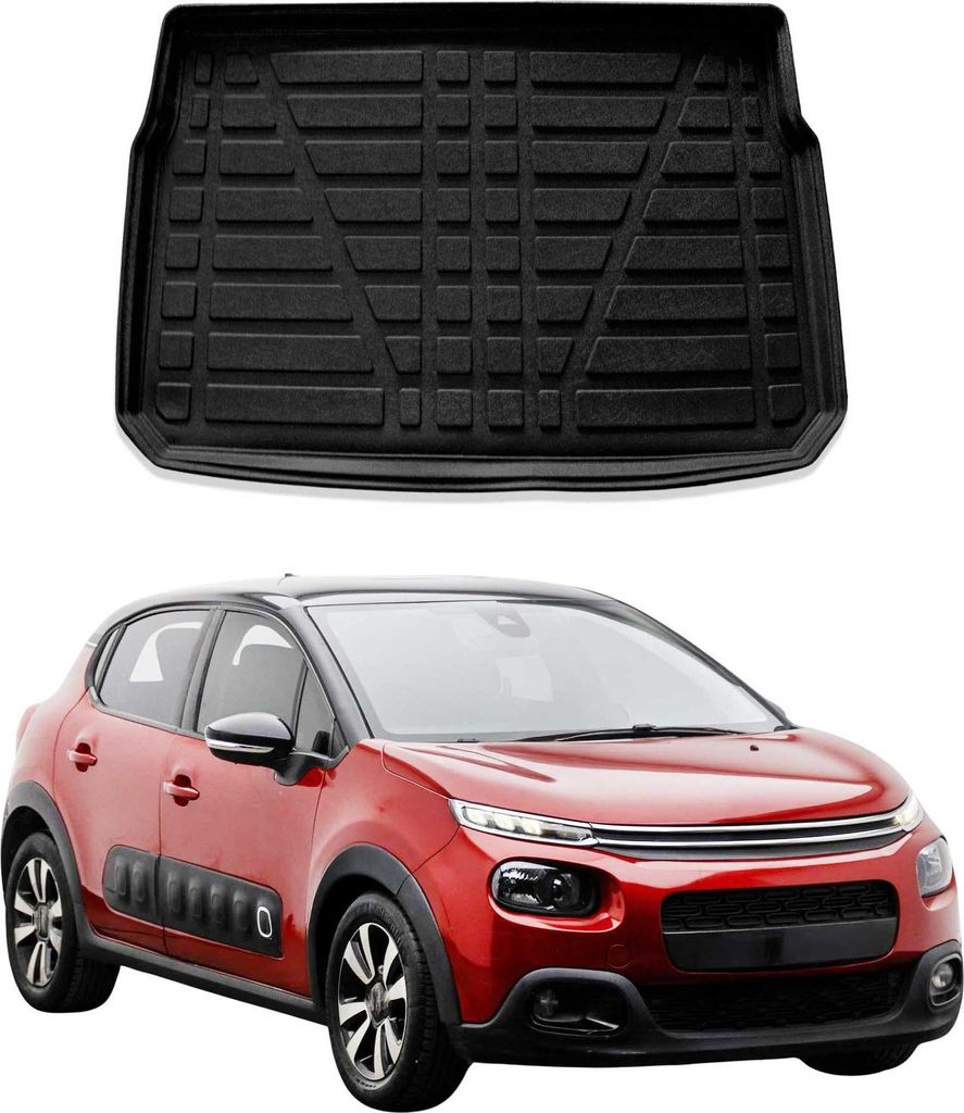 Kofferraumwanne Laderaumwanne für Citroen C3 2016-2024 Schrägheck 5tür Gummi TPE