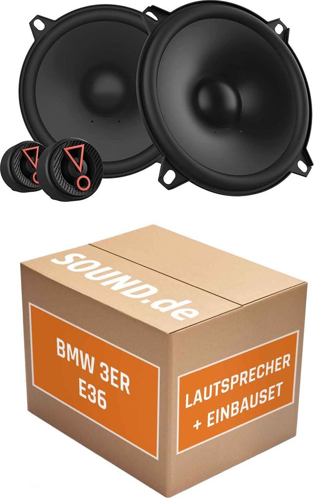 Lautsprecher Boxen Einbaupaket vorne JBL Stage3 507CF passend für BMW 3er E36 + Touring/Kombi | 2x Tief-Mitteltöner 2x Hochtöner