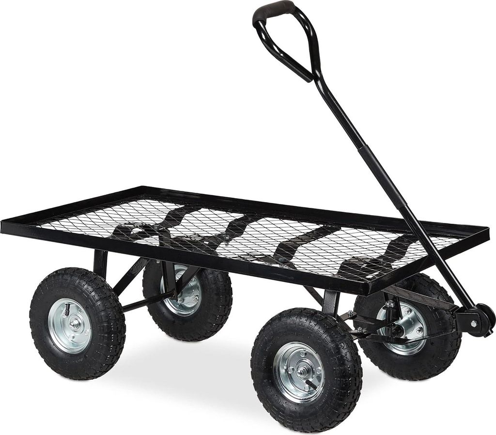 Schwarzer Stahl-Transportwagen 200kg 345x51x96cm Produktbild 