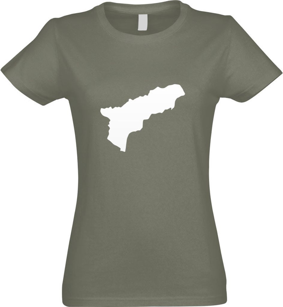 Kiwistar - T-Shirt tailliert - Damen - Olive - Abchasien Umriss Kontur - mit Motiv Bedruckt - Funshirt Design - Sport - Freizeit - Damen - XXL