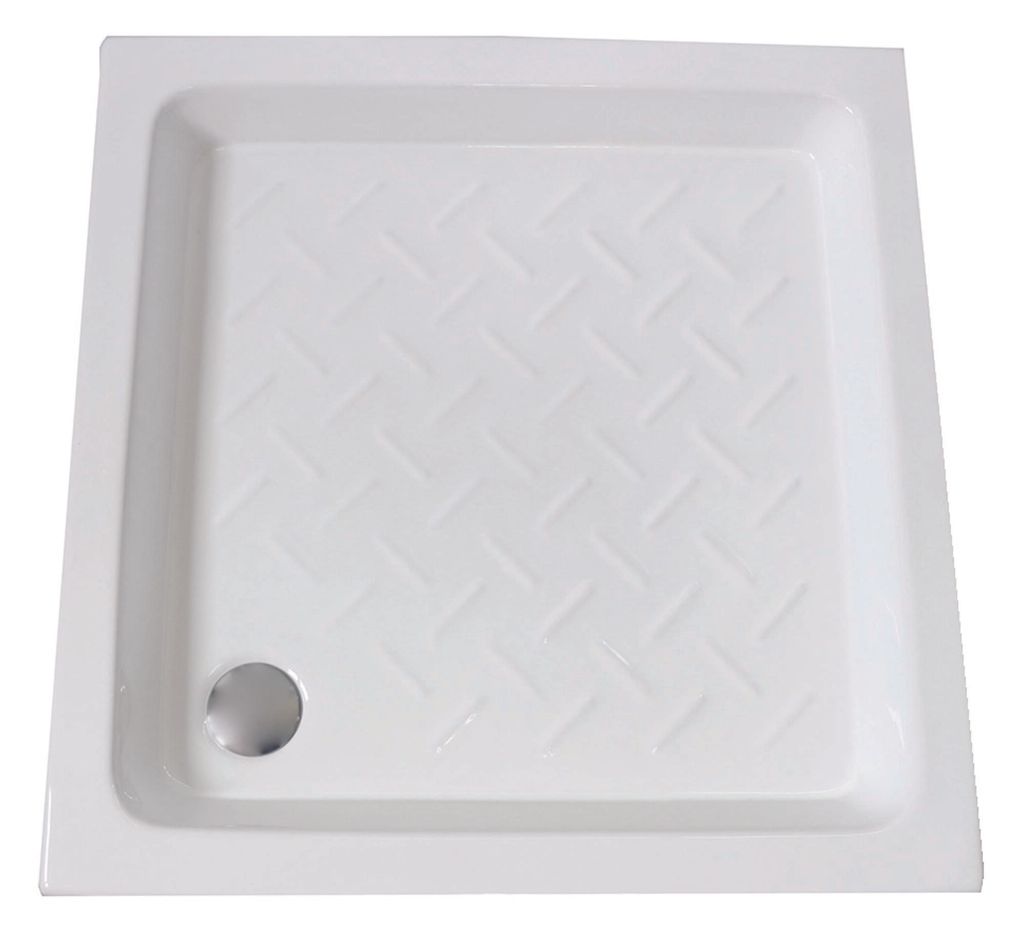 ONDEE ZEN – Duschwanne CERA – Rutschfeste Noppen – 70 x 70 x 9 cm – Steinzeug – Weiß
