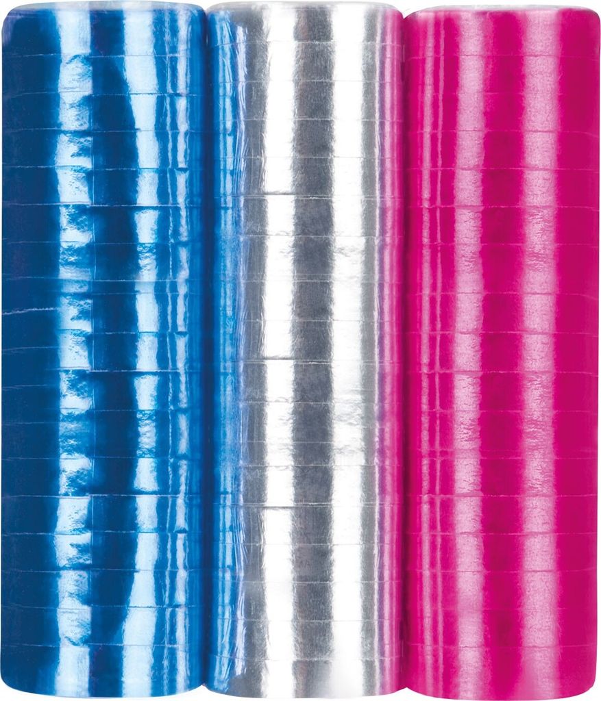 Max Bersinger 827-01-209, Partyluftschlangen, Blau, Lila, Silber, 4 m