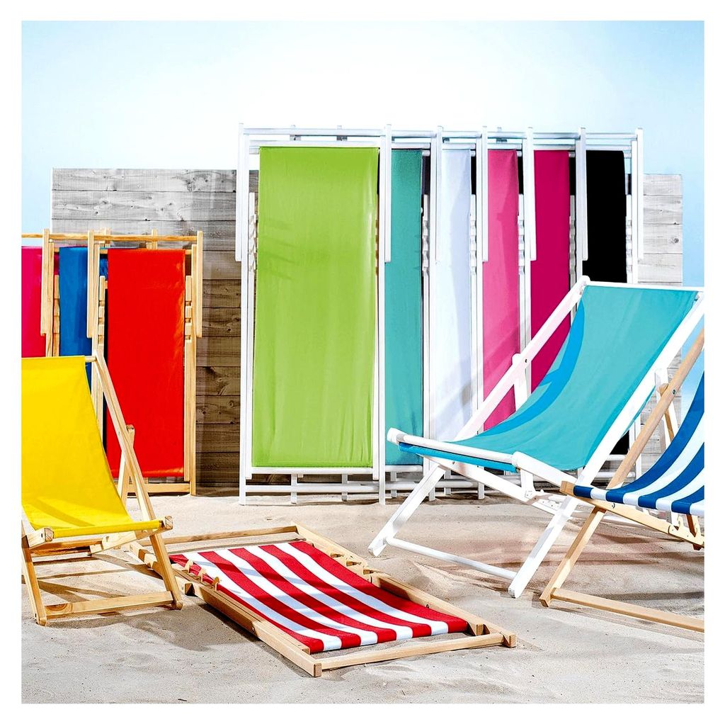 Klappbarer Strandstuhl mit Canvas-Stoff in Rosa 110 x 56 cm