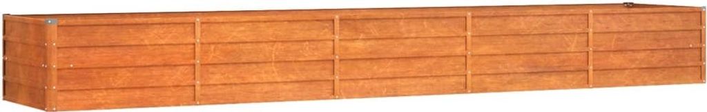 vidaXL Letto rialzato arrugginito 400x80x45 cm Acciaio Immagine del prodotto 