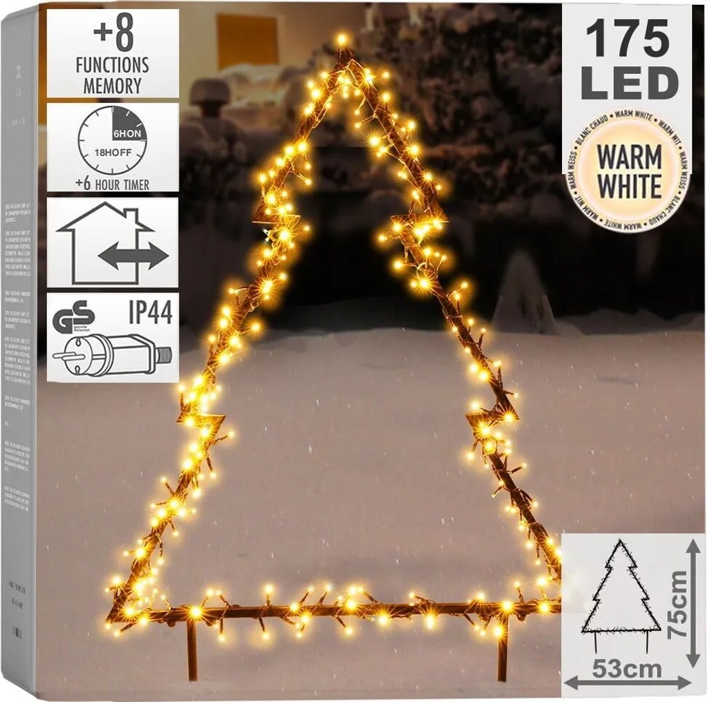 Sapin de Noël extérieur LED en métal argenté 75 cm luminaire de fête