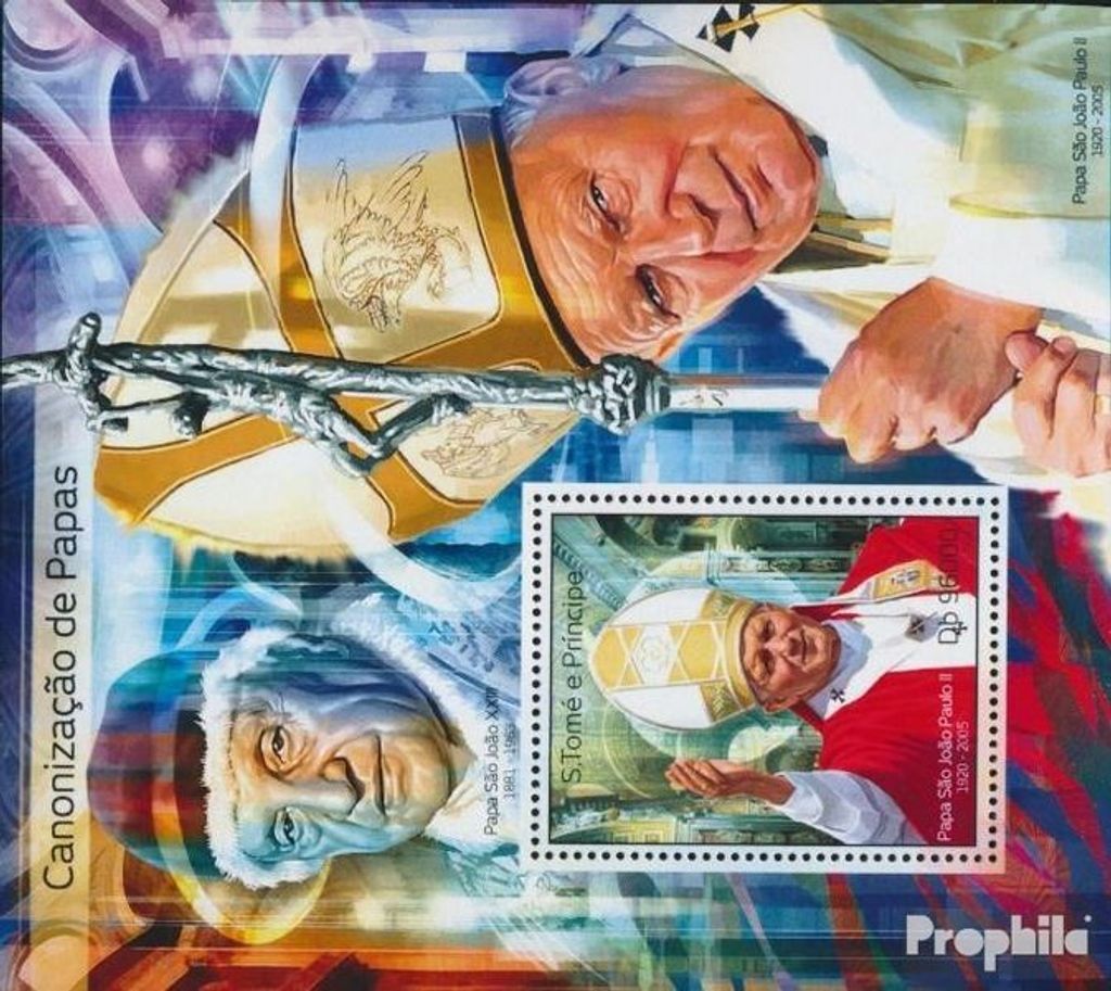 Briefmarken Sao Tome e Principe 2014 Mi Block 988 (kompl. Ausgabe) postfrisch Päpste
