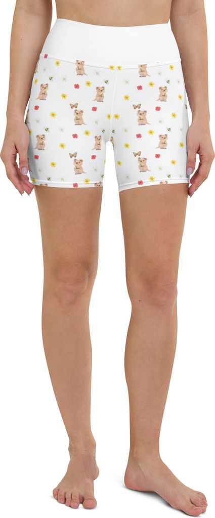 Mr. & Mrs. Panda Yoga Shorts Quokka Happy Größe L - Weiß - Geschenk, Fitnesshose, Dinge Erledigen, Sportshorts, Lustige Sprüche, Sporthose, Nie...