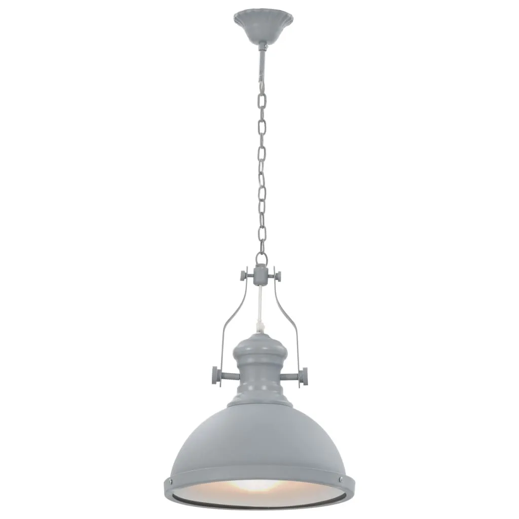 vidaXL Plafonnier Gris Rond E27 Luminaire de Plafond Moderne 40 cm