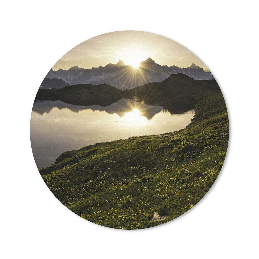 MuchoWow Mauspad Mousepad Schweiz - Alpen - Wasser 50x50 cm - Mousepads - Maus Mat - Pad - Mausunterlage - Vinyl