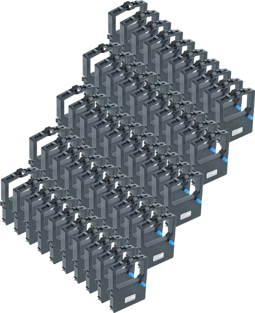 vhbw 50x Farbband Schriftband kompatibel mit OKI Microline 3391 eco, 3391, 390 Plus, 390 Turbo, 380, 3390 eco Nadeldrucker, Bondrucker - Schwarz