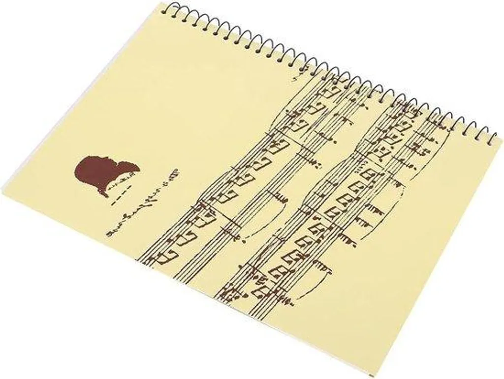 Cahier de musique A4 avec 50 pages de portées nettes et couverture jaune